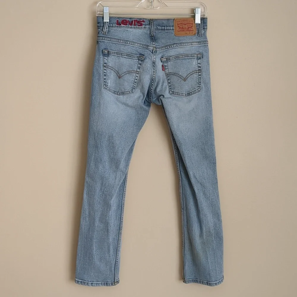 511 Slim Levi's Patch Jeans Light Wash Distressed (Kids Size 14 Regular)